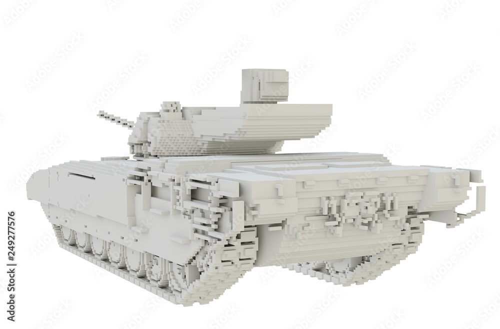 3d printed tank isolated on white background