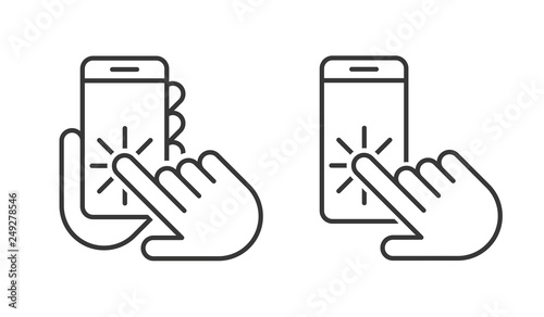 Smartphone Hand icons set