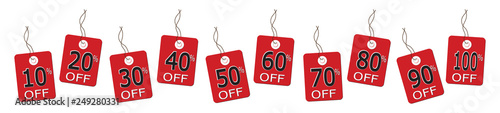 10 Sales Tags on Strings