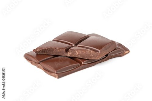 Chocolate bar isolated on white background.
