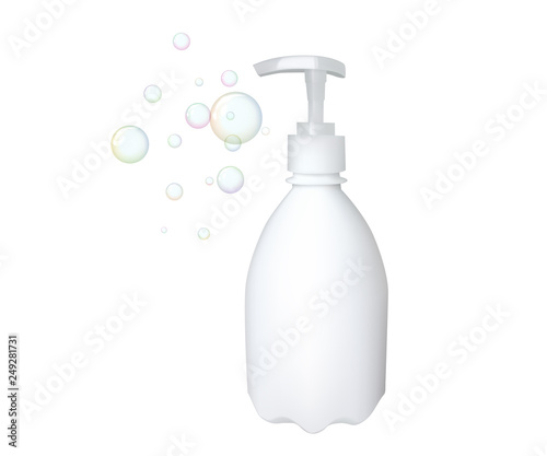 Plastic bottle with dispenser.