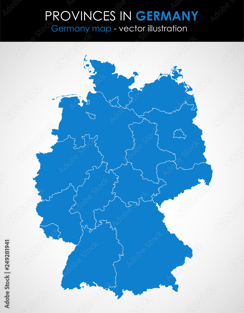 Obraz premium Germany - highly detailed map.All elements are separated in editable layers. Vector illustration.