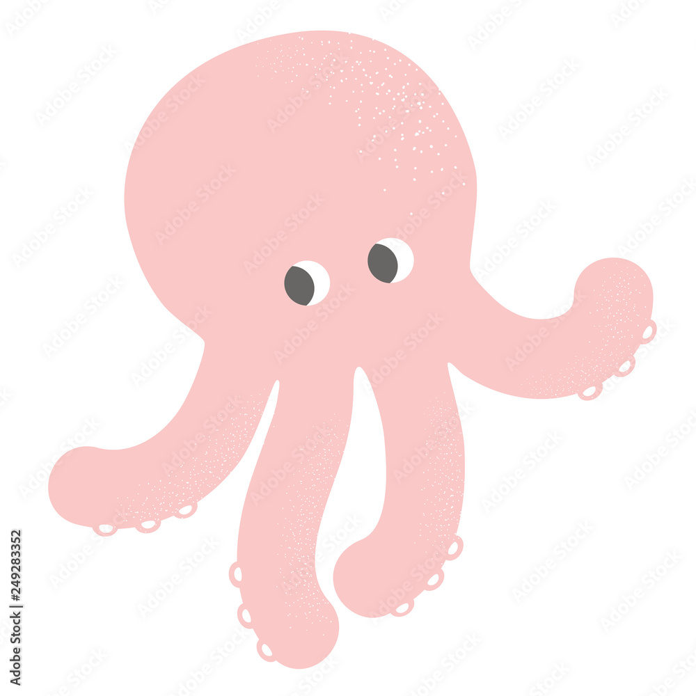pink octopus vector icon illustration pink octopus vector icon illustration