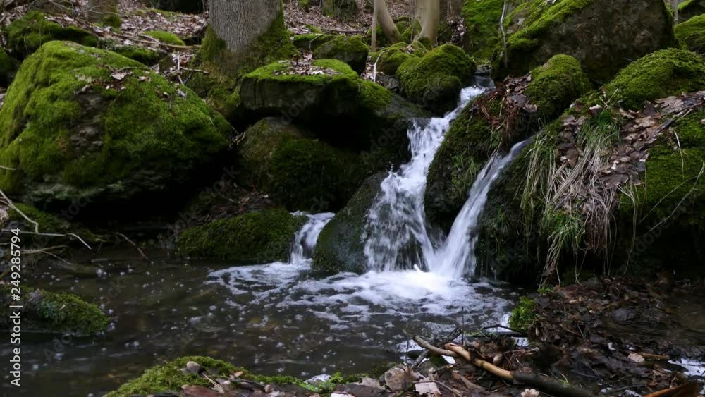 waterfall in the forest river water stream waterfall in the forest river water stream