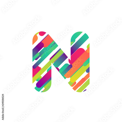 Colorful character from a typeset, vector illustration