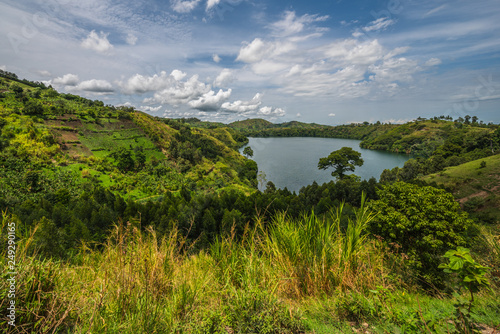 Beautiful landscape in southwestern Uganda, at the Bwindi Impenetrable Forest National Park, at the borders of Uganda, Congo and Rwanda. The Bwindi National Park is the home of the mountain gorillas photo