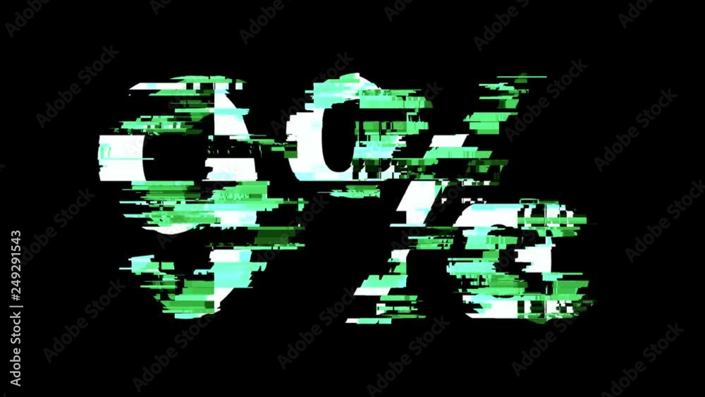 9%, 9 percent distorted glitch futuristic digital look - 4K animation numbers set 9%, 9 percent distorted glitch futuristic digital look - 4K animation numbers set
