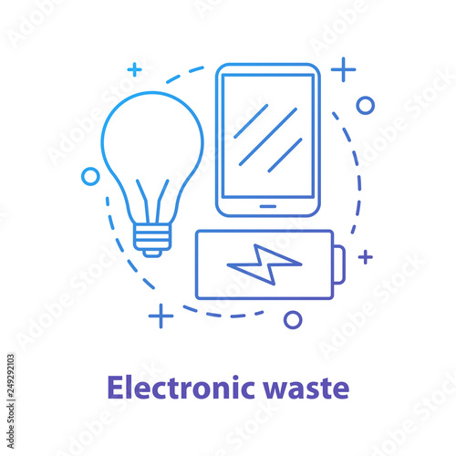 Electronic waste concept icon photo