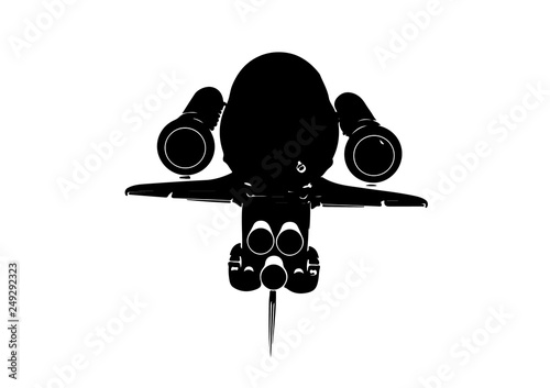 spacecraft silhouette vector