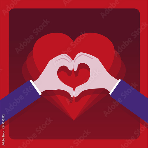 Hands that form a love heart	