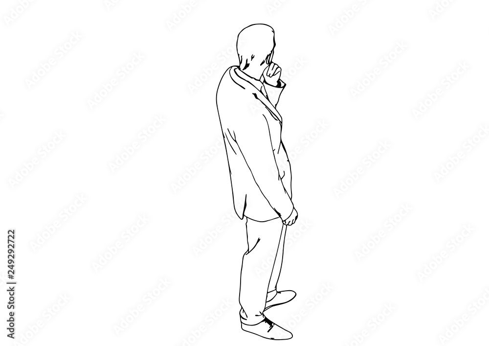 Obraz premium sketch standing men vector