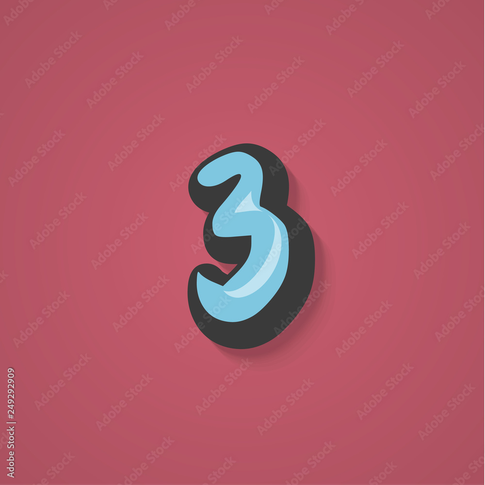 Fototapeta premium Comic character from a fontset, vector illustration