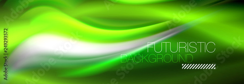 Fluid color neon wave lines background, neon liquid color futuristic paint template