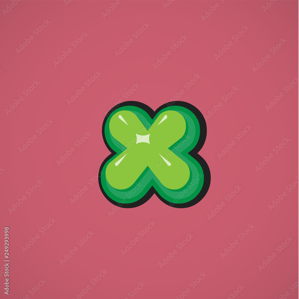 Green comic character from a fontset, vector illustration Green comic character from a fontset, vector illustration