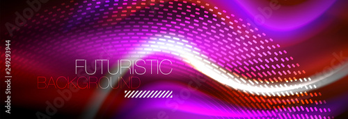 Fluid colors mixing glowing neon wave background, holographic texture