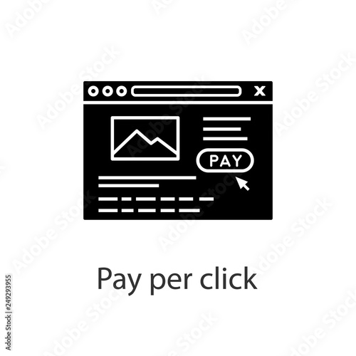 Pay per click glyph icon