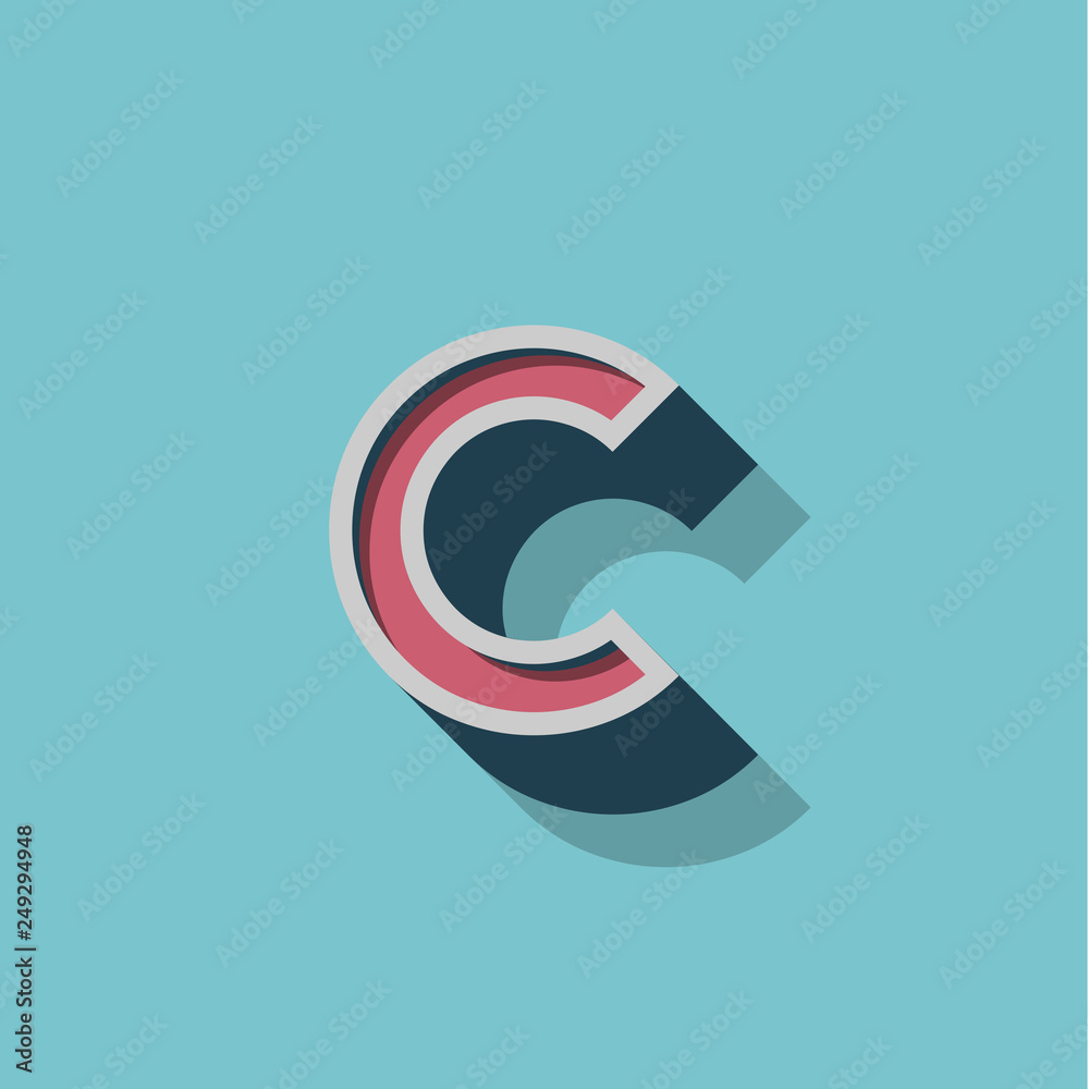 Retro 3D character from a fontset, vector illustration Retro 3D character from a fontset, vector illustration