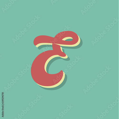 Wallpaper Mural Retro character from a fontset, vector illustration Torontodigital.ca