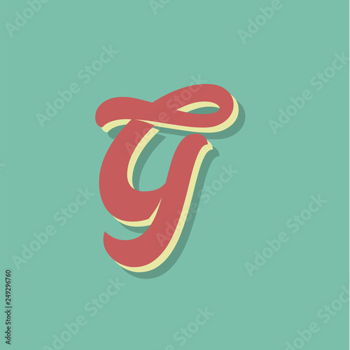 Retro character from a fontset, vector illustration