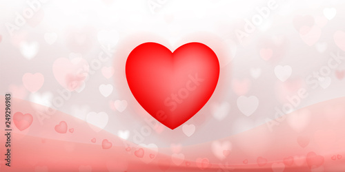 Abstract red heart background for Valentine's day and wedding card with sweet and romantic moment. Vector illustration.