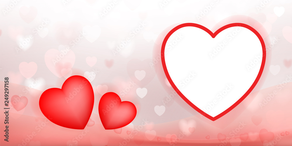 Abstract red heart background for Valentine's day and wedding card with sweet and romantic moment. Vector illustration.