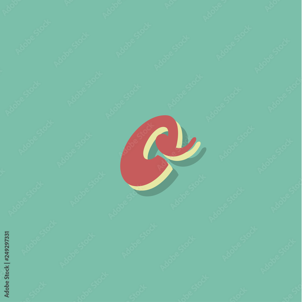 Retro character from a fontset, vector illustration