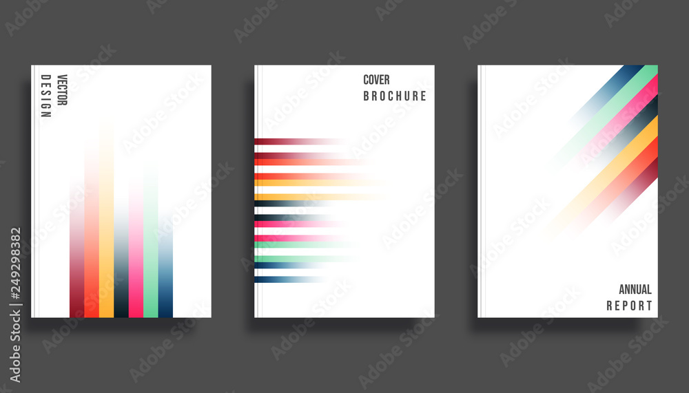 Gradient colorful lines background template. Vector illustration.