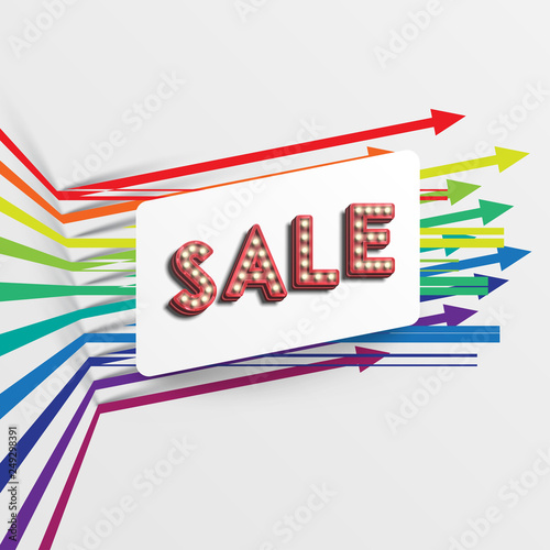 Colorful and clean template with arrows, vector illustration