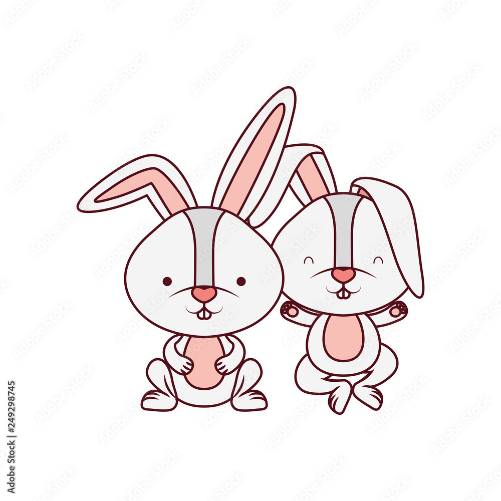cute rabbits isolated icon cute rabbits isolated icon