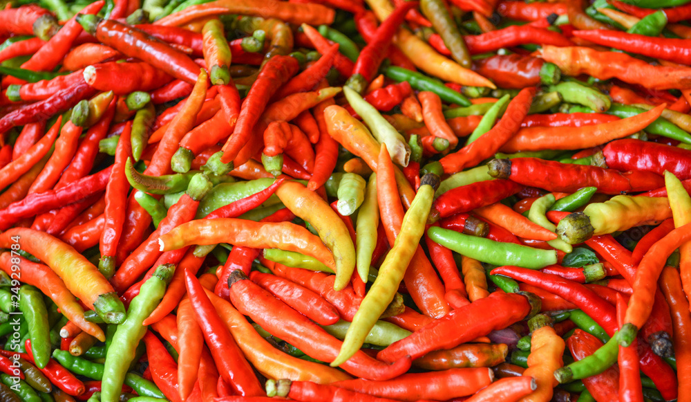 Chili background / Fresh red and green chilli pepper texture Chili background / Fresh red and green chilli pepper texture