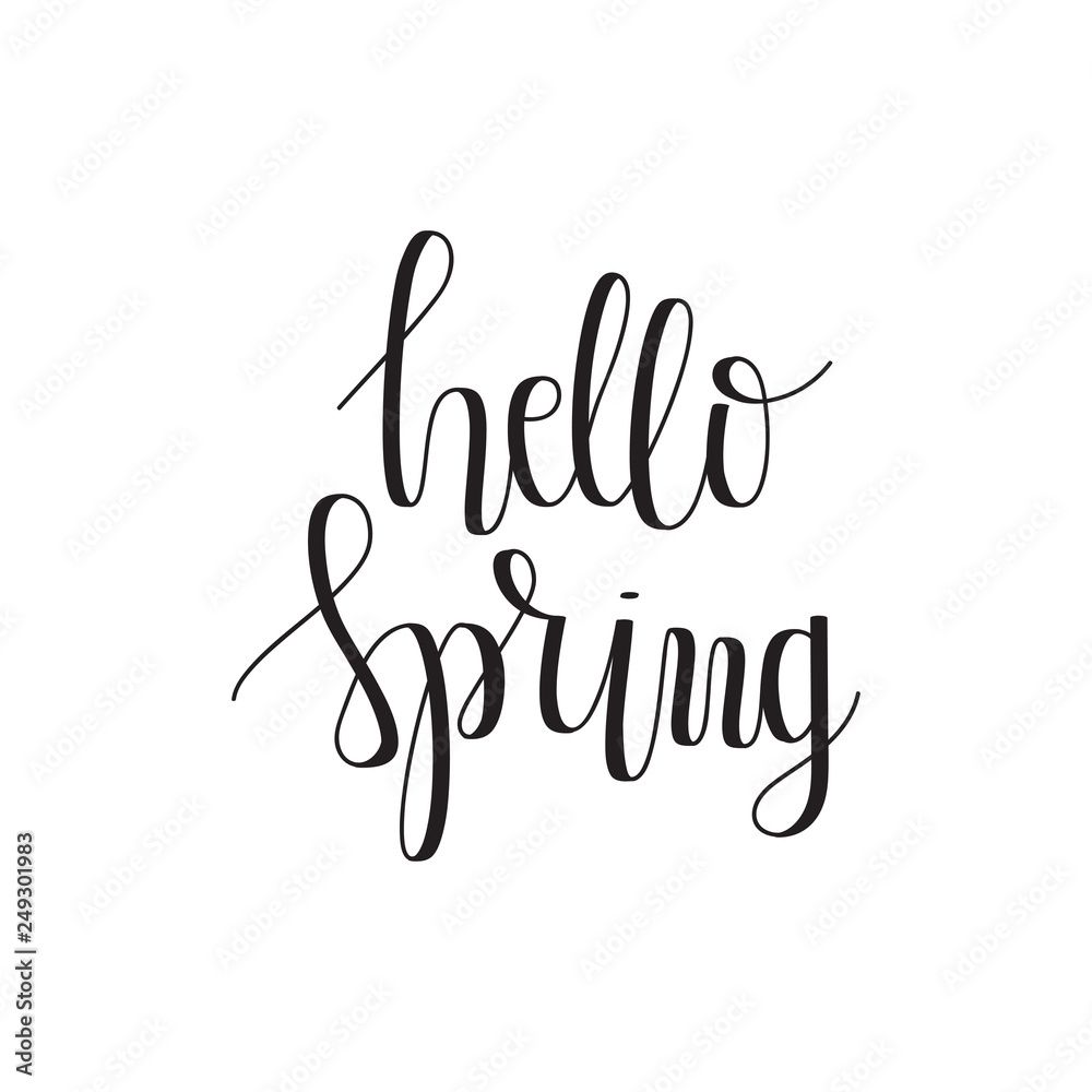 Vector Hello Spring Hand Lettering. Vector Hello Spring Hand Lettering.