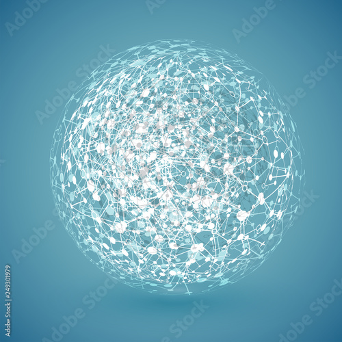 Connected white globe  vector illustration