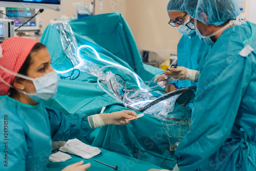 Team of surgeons operating in the hospital