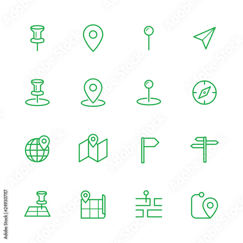 Landkarte, Navigation Icon Sammlung