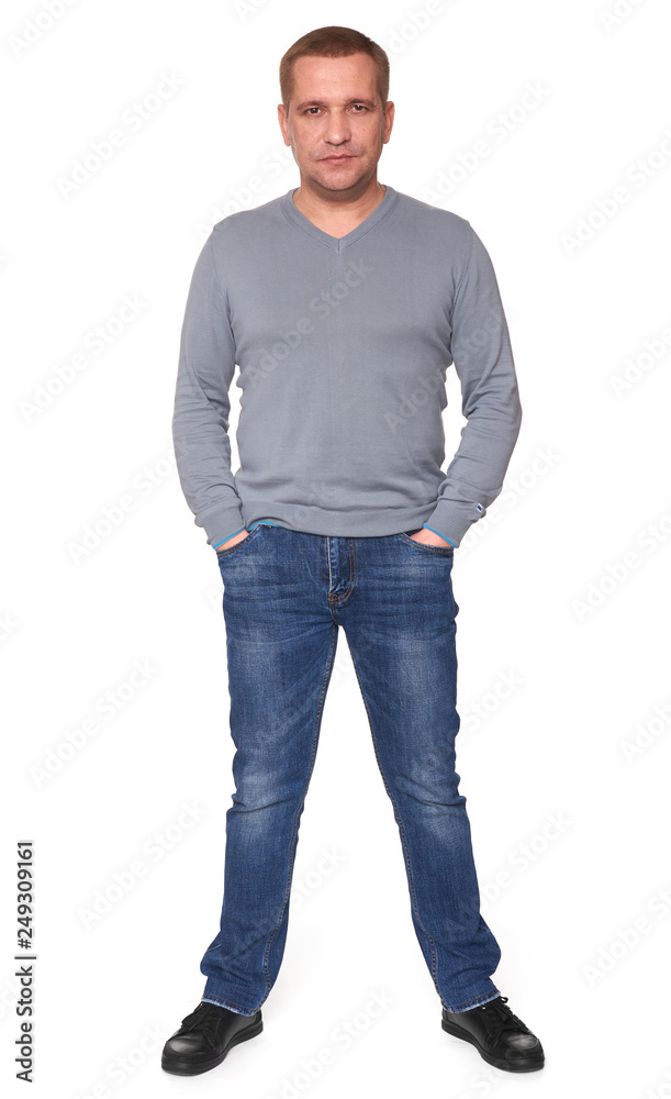 full length portrait of a casual man isolated full length portrait of a casual man isolated