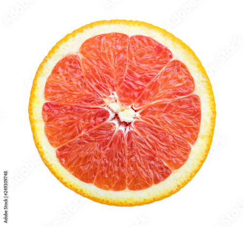 Sicilian blood orange isolated on white background