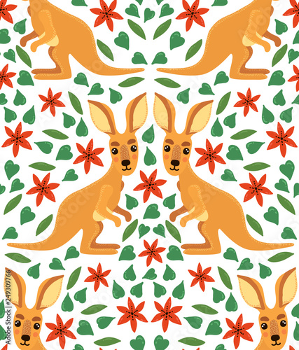 Kangaroo seamless vector pattern © olizabet
