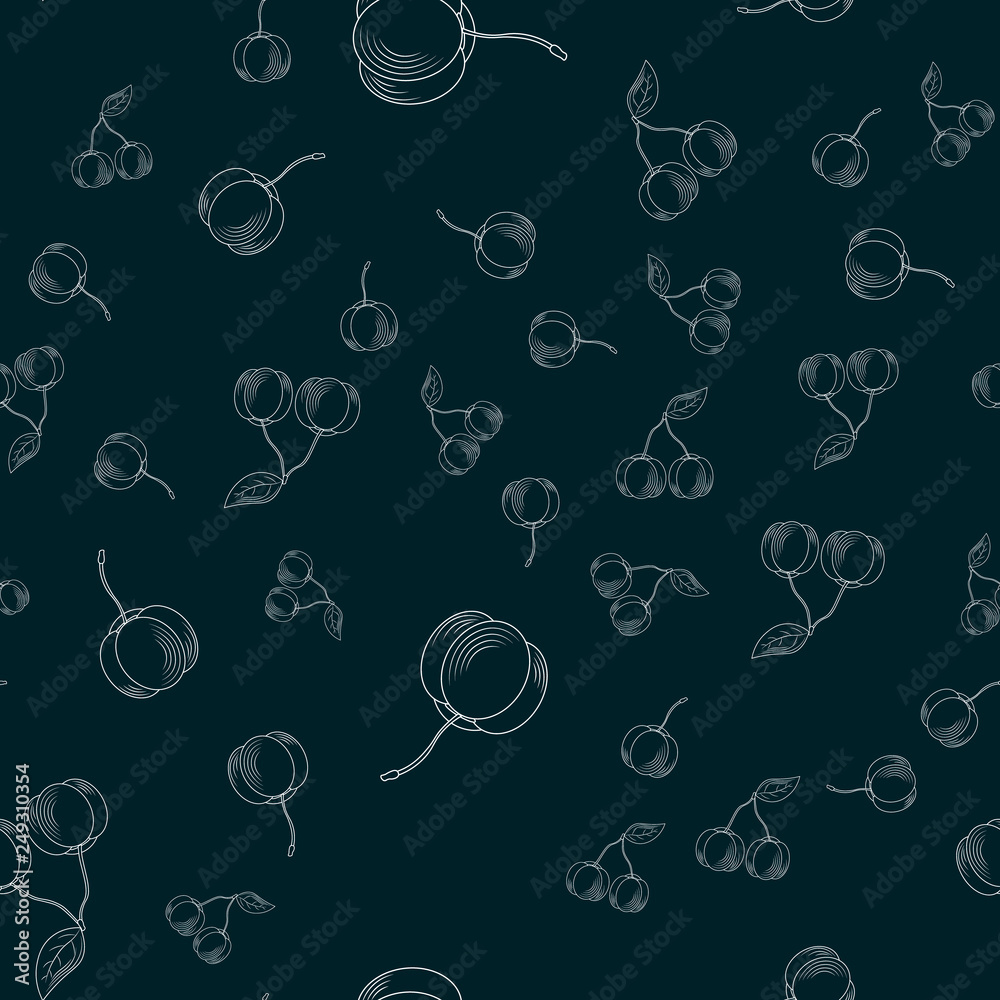 acerola berry vector seamless pattern of eco food acerola berry vector seamless pattern of eco food