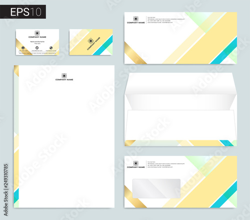 Modern stationery set in vector format