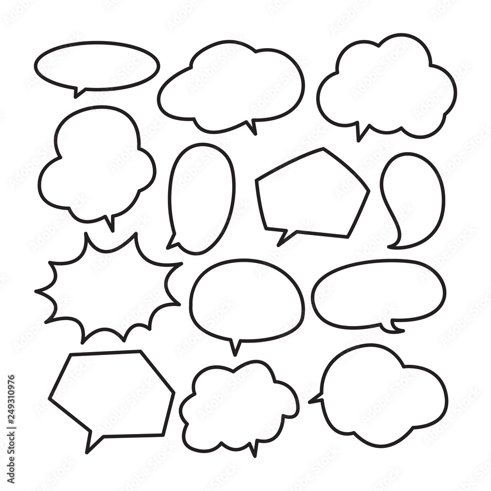 Obraz premium Various stickers of white speech bubbles vector set - stock vector