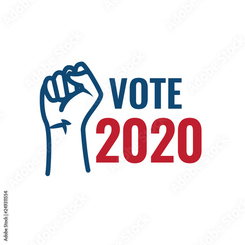 Voting 2020 Icon with Vote, Government, & Patriotic Symbolism and Colors