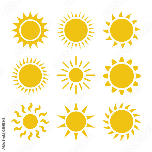 Flat sun icon.