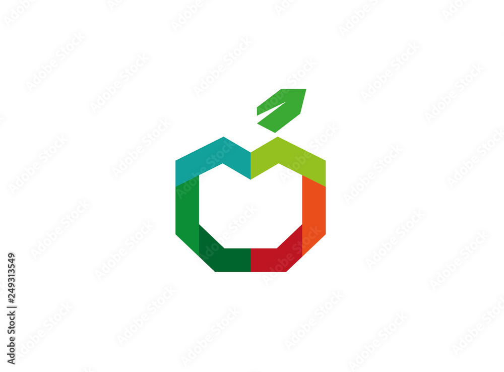 Fototapeta premium Creative Geometric Abstract Apple Logo