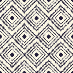 Crédence de cuisine Styles patrons Motif ikat tribal diamants japonais monochrome  © KaliaZen