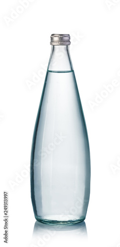 water bottles on white background