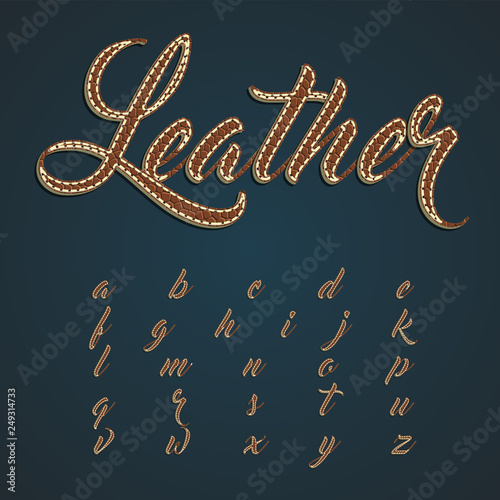 Realistic leather character set, vector illustration