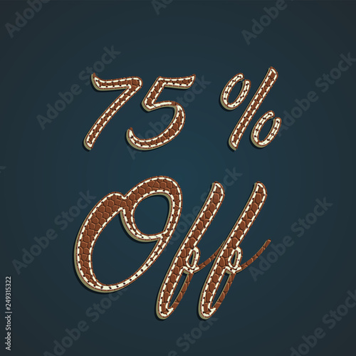 Realistic leather percentage set, vector illustration