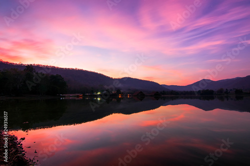Morning light at Valley Reservoir, Suphan Buri, Thailand © sittichai