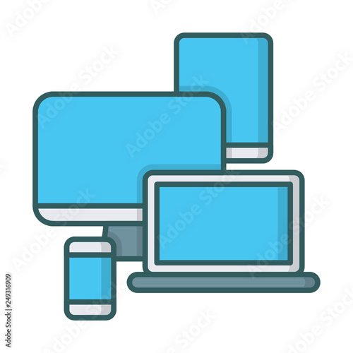laptop tablet monitor smartphone devices icon