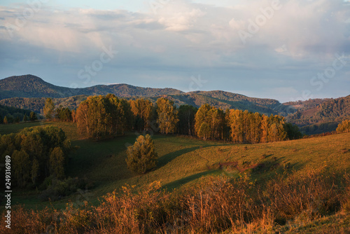 Fototapeta Naklejka Na Ścianę i Meble -  Beauty sunrise in the mountains in Altay, beauty warm september day